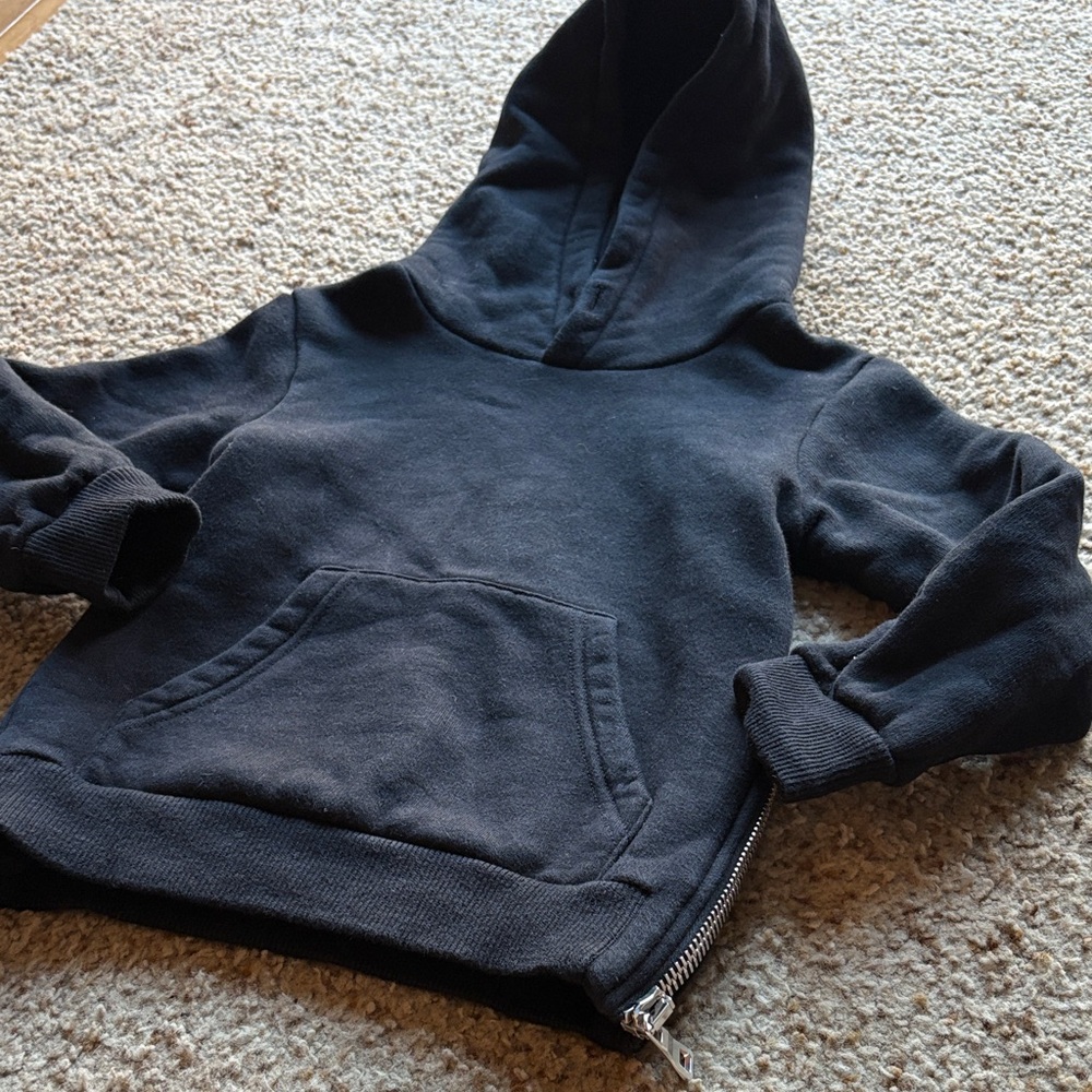 Balmain Black Hoodie with side zippers youth size 6